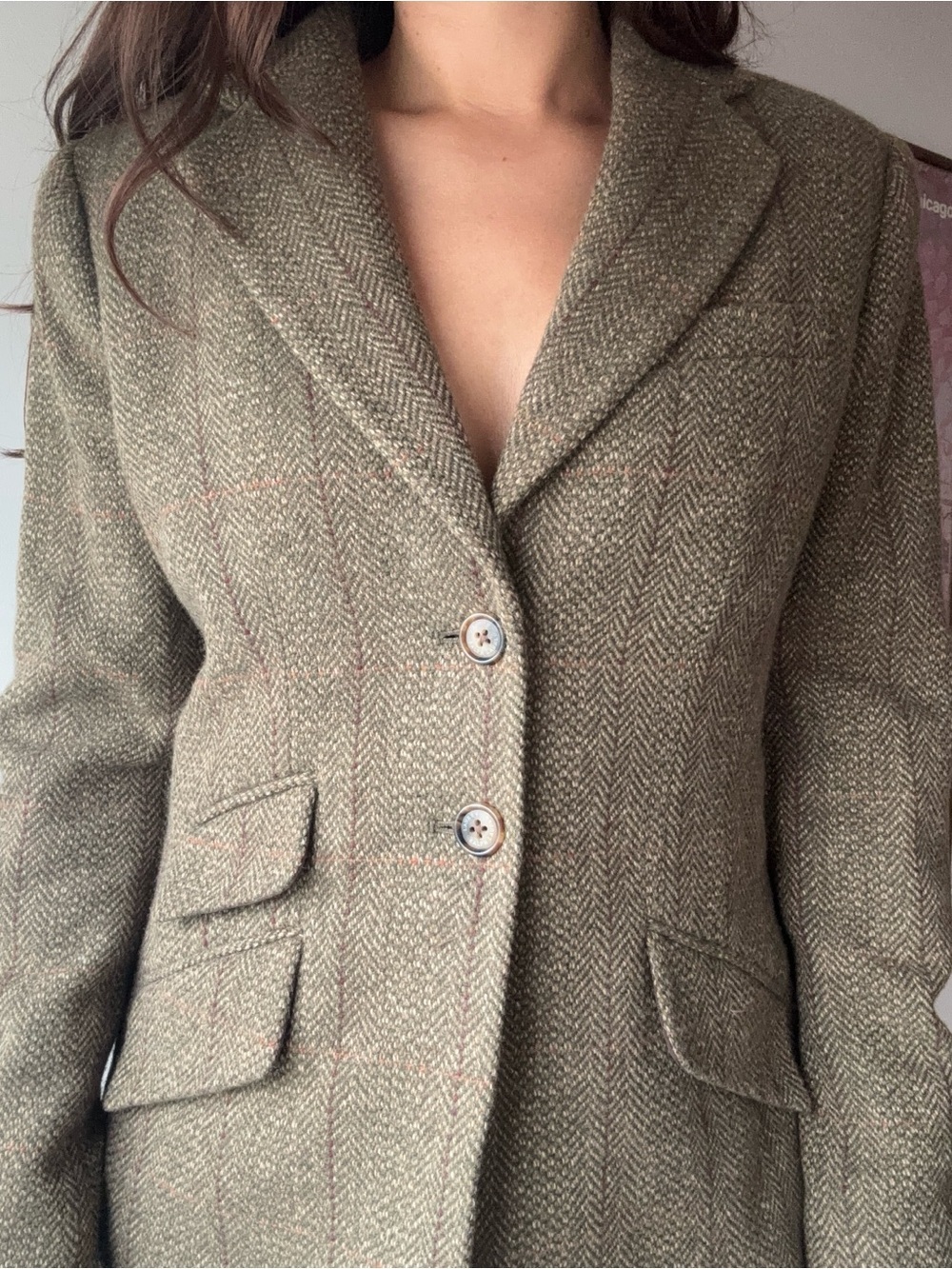 Lauren Ralph Lauren brown plaid wool blazer. 70% wool size 6 - Picture 7 of 8